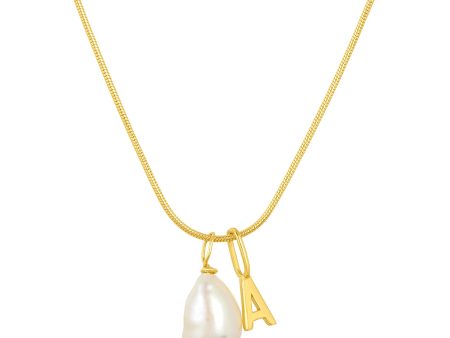 ELISE PEARL INITIAL NECKLACE on Sale