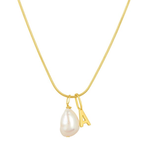 ELISE PEARL INITIAL NECKLACE on Sale