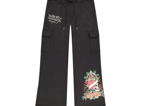 Rose Skull Cargo Sweatpants Online now