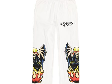 Xman Mens Rhinestone Baggy Sweatpant White Online Hot Sale