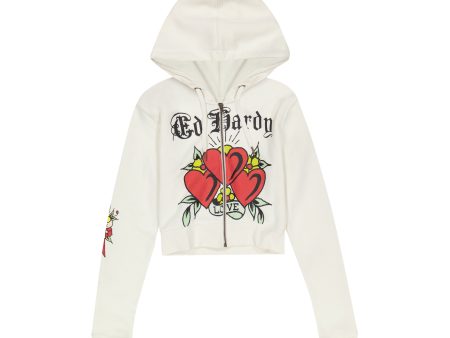 3 Hearts Cropped Hoodie Online Sale