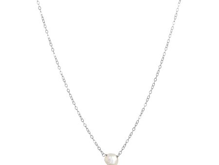 KESHI PEARL NECKLACE SILVER Cheap