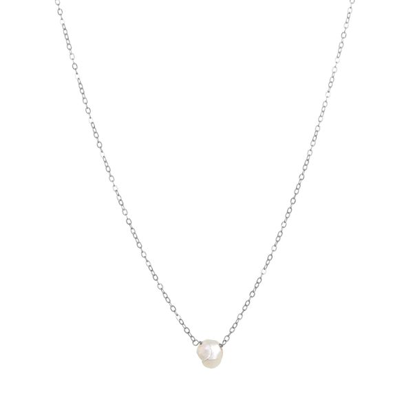 KESHI PEARL NECKLACE SILVER Cheap