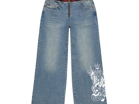 Swallow Panther Elastic Band Jeans on Sale