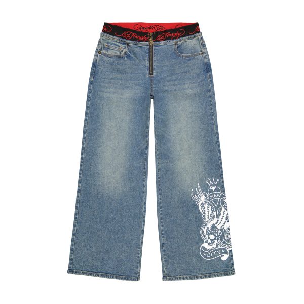 Swallow Panther Elastic Band Jeans on Sale