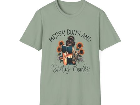 Messy Buns and Dirty Books T-Shirt For Cheap