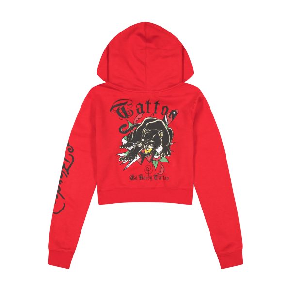 Panther Dagger Cropped Hoodie on Sale