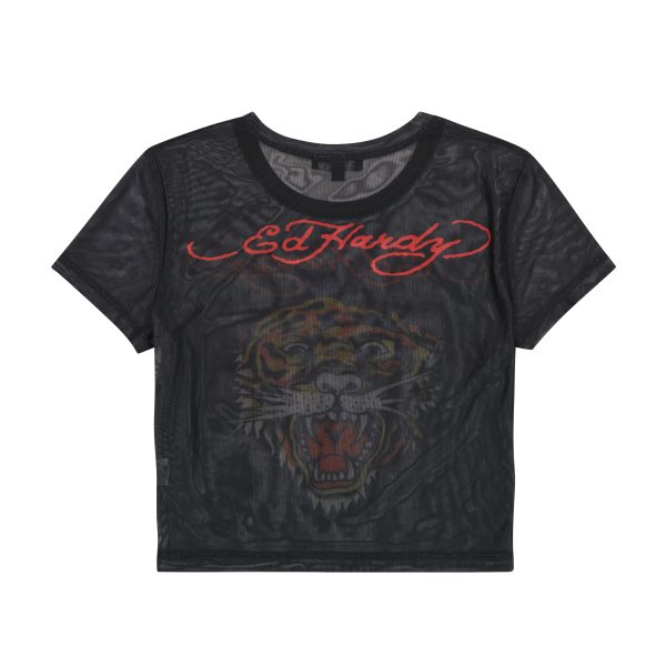 Mesh Tiger Head Baby Tee Online Hot Sale