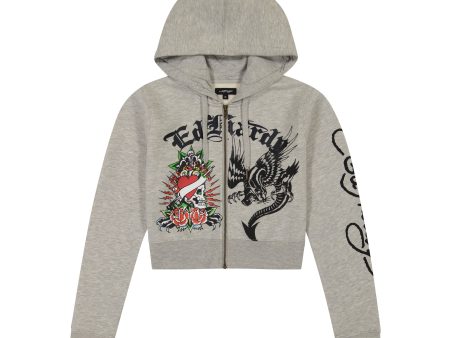 Heart Roses Cropped Hoodie For Discount