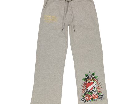 Heart Roses Flared Sweatpant For Cheap