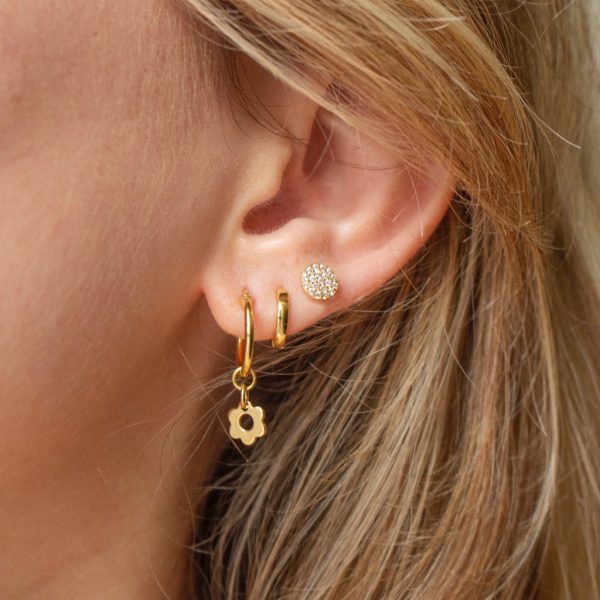 KAIA HOOP EARRINGS GOLD FLOWER Online Hot Sale