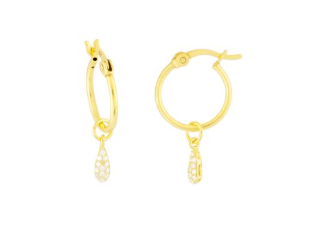 KAIA HOOP EARRINGS GOLD CZ For Sale