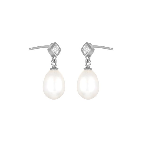 MAE PEARL STUDS SILVER Supply