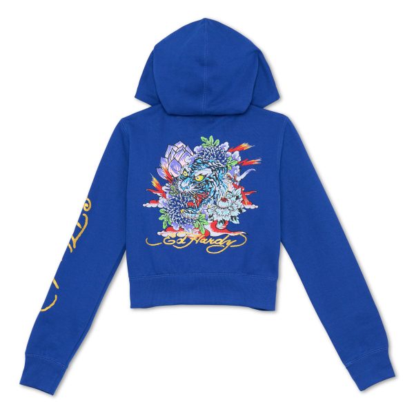 Tiger Lotus Cropped Hoodie Online