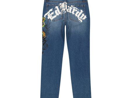 Panther Snake Slim Taper Jean Hot on Sale