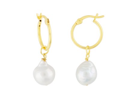 KAIA HOOP EARRINGS GOLD PEARL For Discount