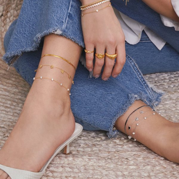 ELOISE PEARL ANKLET GOLD on Sale