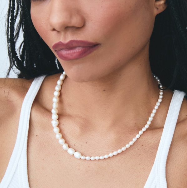 QUINN PEARL NECKLACE WHITE Discount