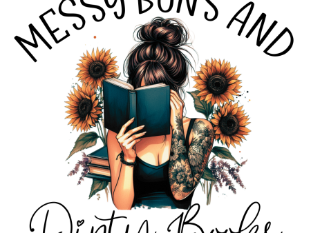 Messy Buns And Dirty Books Sticker on Sale