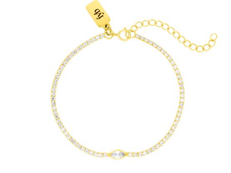 ARYA TENNIS BRACELET CRYSTAL GOLD Hot on Sale