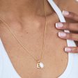 ELISE PEARL INITIAL NECKLACE on Sale