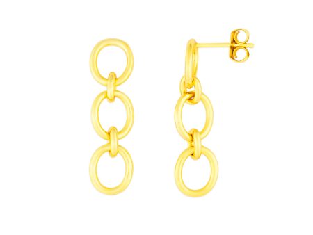 GEMMA CHAIN EARRINGS GOLD For Sale