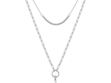 EMILY PEARL LAYER NECKLACE SILVER Online Sale