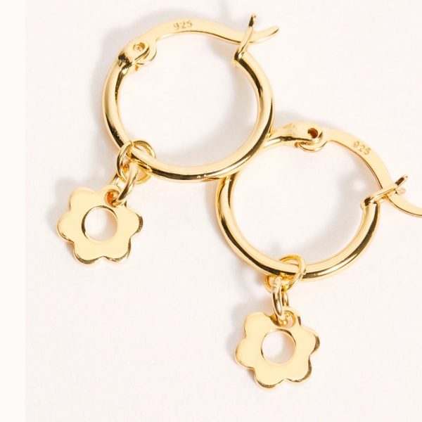 KAIA HOOP EARRINGS GOLD FLOWER Online Hot Sale