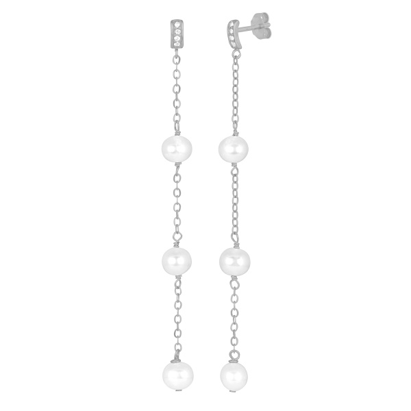 FRANCESCA DUSTER EARRINGS SILVER For Cheap