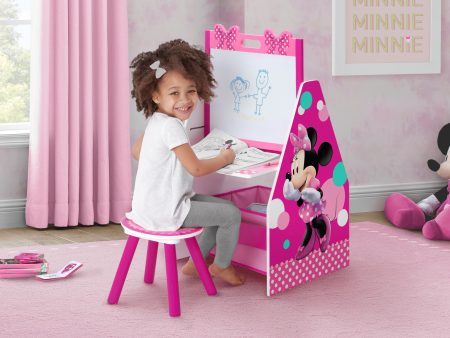 Minnie Mouse Deluxe Kids Art Table - Easel, Desk, Stool, Toy Organizer Online