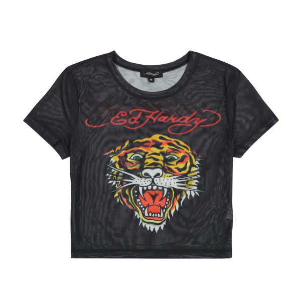 Mesh Tiger Head Baby Tee Online Hot Sale