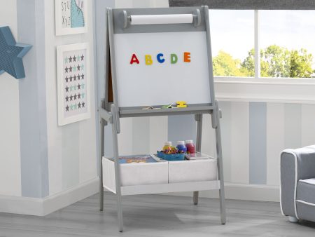 Chelsea Double-Sided Storage Easel with Paper Roll and Magnets | Dry Erase Surface & Chalkboard Surface Hot on Sale