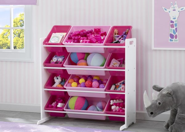 Kids Toy Storage Organizer with 12 Plastic Bins on Sale