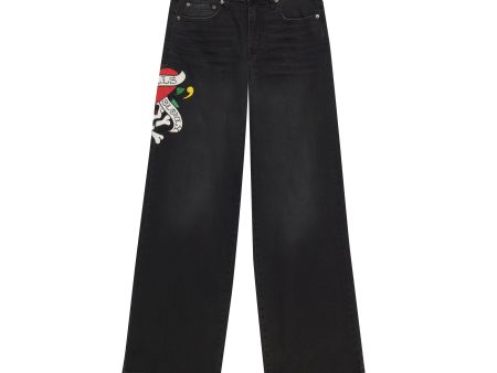 LKS Skull Wide Leg Jean Fashion