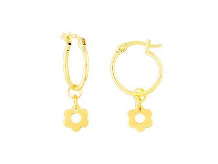 KAIA HOOP EARRINGS GOLD FLOWER Online Hot Sale