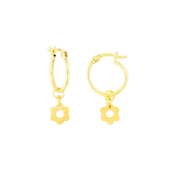 KAIA HOOP EARRINGS GOLD FLOWER Online Hot Sale