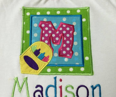 Crayon Box Shirt, Personalized Crayon Box Shirt , Crayon Box Applique Shirt Sale