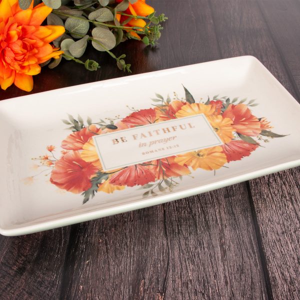 Be Faithful In Prayer Ceramic Cookie Plate - Romans 12:12 Online Hot Sale