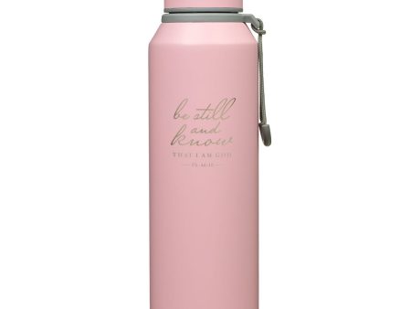 Be Still and Know That I Am God Pink Stainless Steel Water Bottle Sale