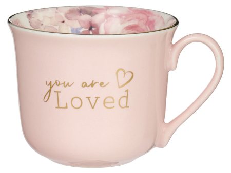 You Are Loved Pink With Flower Interior Ceramic Mug Supply