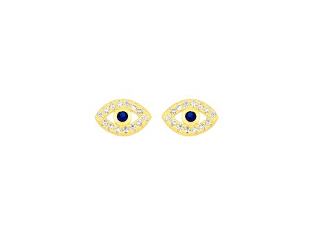 EVIL EYE STUDS GOLD For Sale