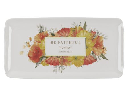 Be Faithful In Prayer Ceramic Cookie Plate - Romans 12:12 Online Hot Sale