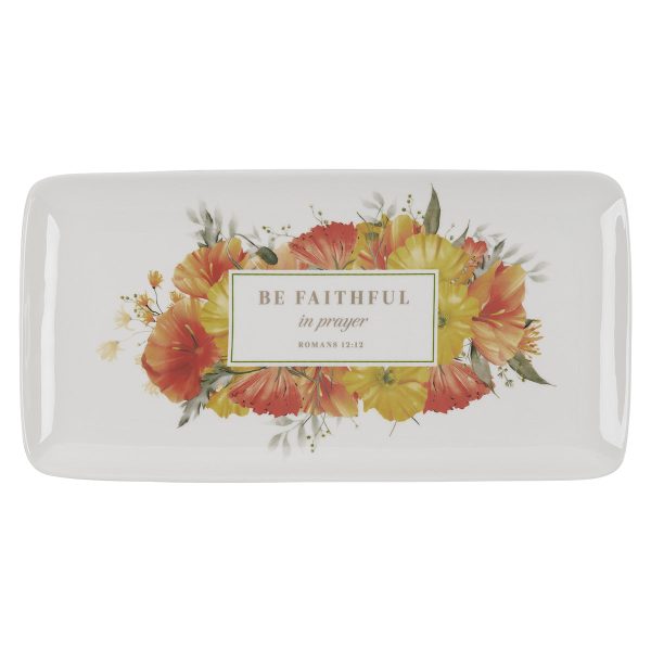 Be Faithful In Prayer Ceramic Cookie Plate - Romans 12:12 Online Hot Sale