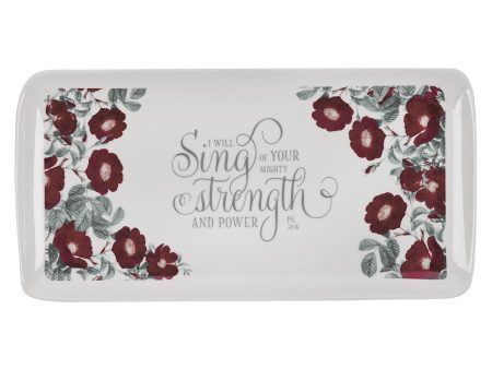 I Will Sing Of Your Mighty Strength Ceramic Cookie Plate - Psalms 59:16 For Discount