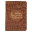 I Can Do All Things Through Christ Brown Floral Faux Leather Journal with Zipped Closure on Sale