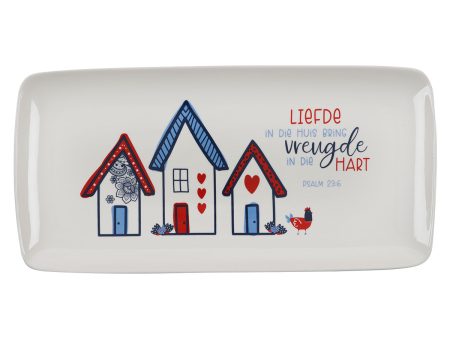 Liefde In Die Huis Bring Vreugde In Die Hart Afrikaans Ceramic Cookie Plate - Psalms 23:6 Online now