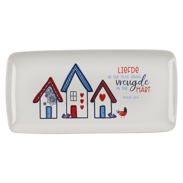 Liefde In Die Huis Bring Vreugde In Die Hart Afrikaans Ceramic Cookie Plate - Psalms 23:6 Online now