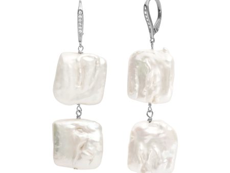 AURORA PEARL EARRINGS SILVER For Cheap