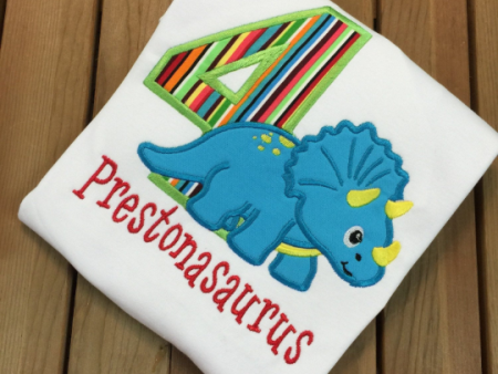 Triceratops Birthday Shirt, Dinosaur Birthday Shirt Sale