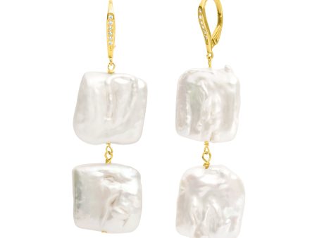 AURORA PEARL EARRINGS GOLD on Sale